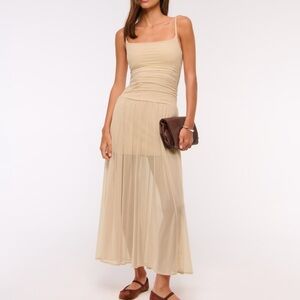 Abercrombie & Fitch Bra Free Flowy sheer maxi dress